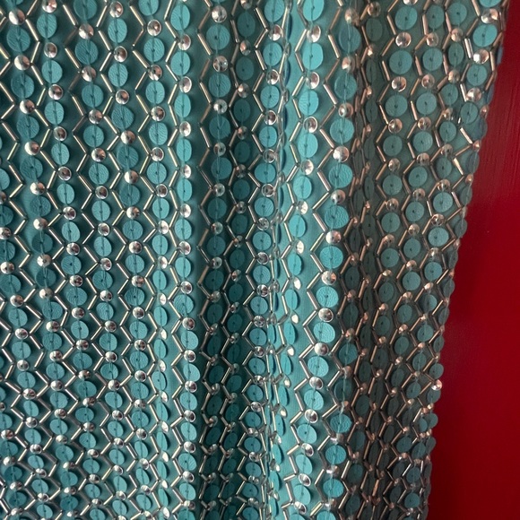 Parker Teal sequin dress, size small. No missing beads or sequins - Picture 6 of 7